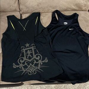 Nike Black Graphic Tank Tops